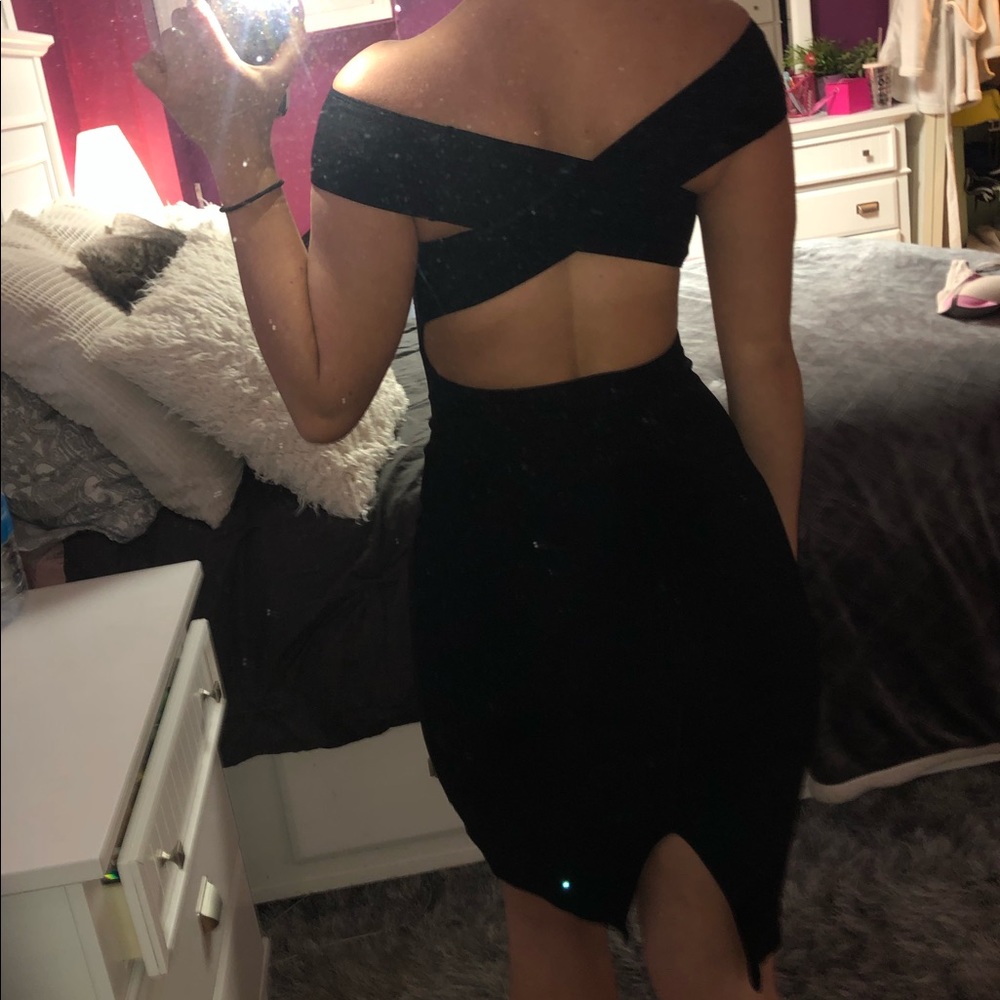 Black Cross Back Body-con Dress American Apparell